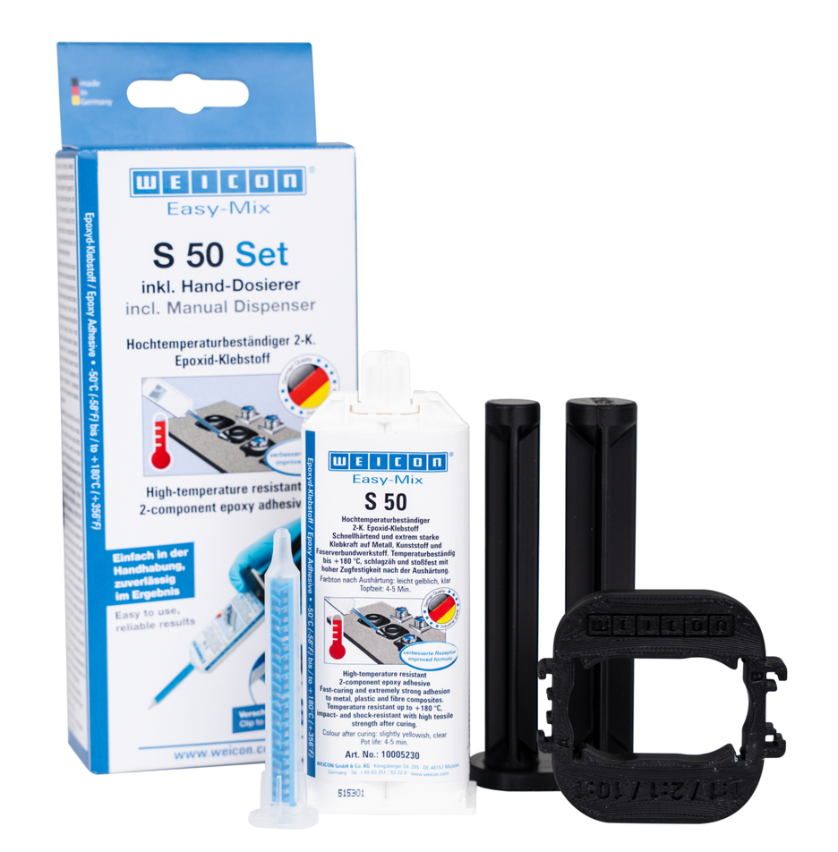 Easy-Mix S 50 | Adhésif époxy résistant aux températures élevées pour des réparations et des entretiens rapides Easy-Mix S 50 | Adhésif époxy résistant aux températures élevées pour des réparations et des entretiens rapides