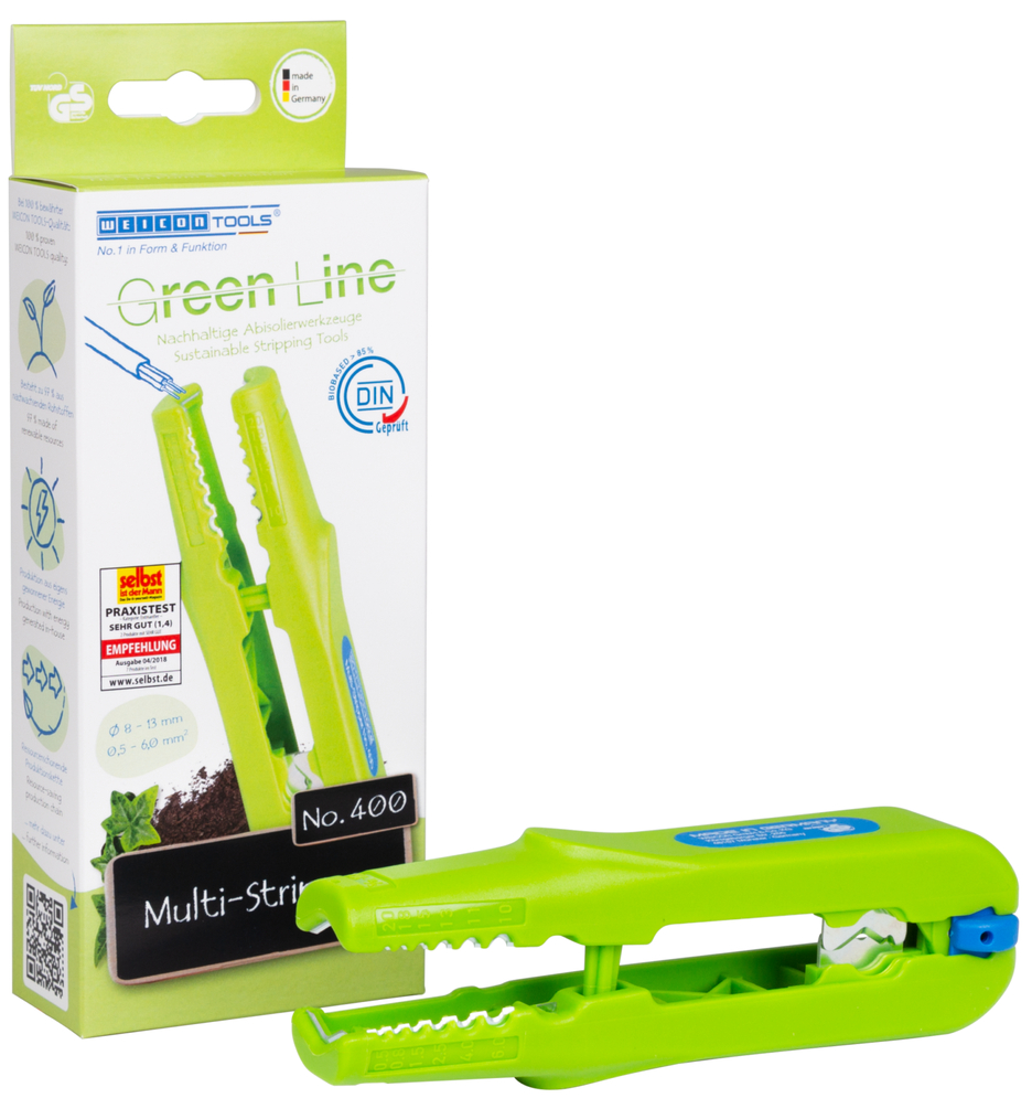 Dénude-Câbles Multi No. 400 Green Line | Outil à dégainer multifonctionnel, capacité dénudage 0,5 - 6,0 mm² / dégainage 8 - 13 mm Ø