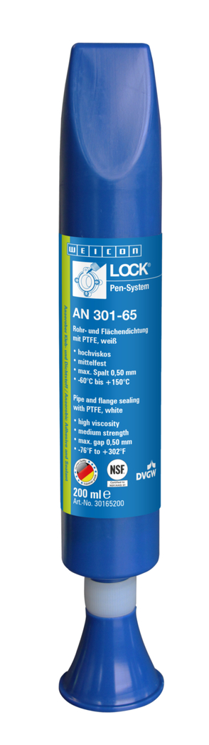 WEICONLOCK® AN 301-65 Etanchéité de Tuyaux et de Surfaces | avec PTFE, résistance moyenne, homologué pour l'eau potable WEICONLOCK® AN 301-65 Etanchéité de Tuyaux et de Surfaces | avec PTFE, résistance moyenne, homologué pour l'eau potable