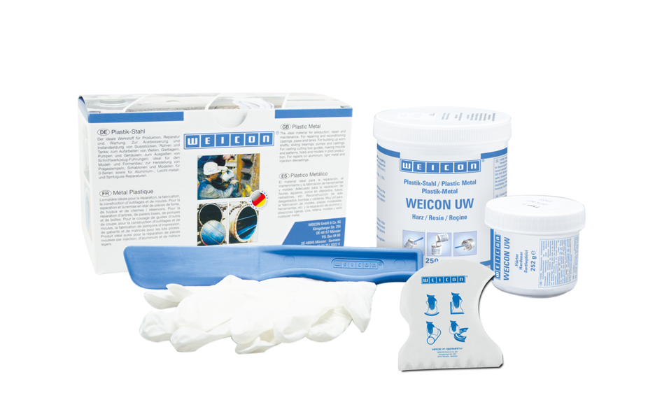 WEICON UW | Système à base de résine époxy pour la réparation et le moulage sur des surfaces humides WEICON UW | Système à base de résine époxy pour la réparation et le moulage sur des surfaces humides