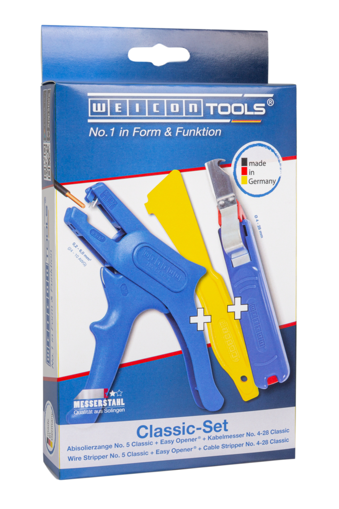 Kit d'outils classiques | Kit d'installation électrique avec pince à dénuder, couteau à dégainer et outil à levier