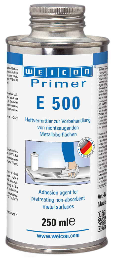 Primaire E 500 | Agent d’adhérence pour les surfaces métalliques non-absorbantes, particulièrement pour les silicones