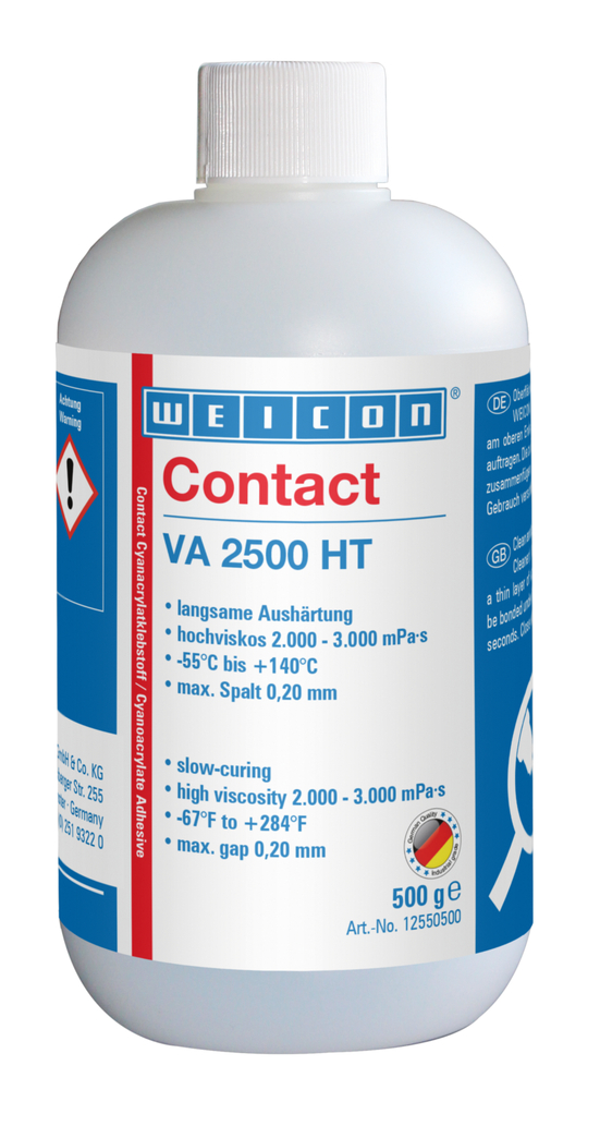 VA 2500 HT Adhésif Cyanoacrylate | Colle instantanée à haute viscosité, résistante aux hautes températures jusqu'à 140°C