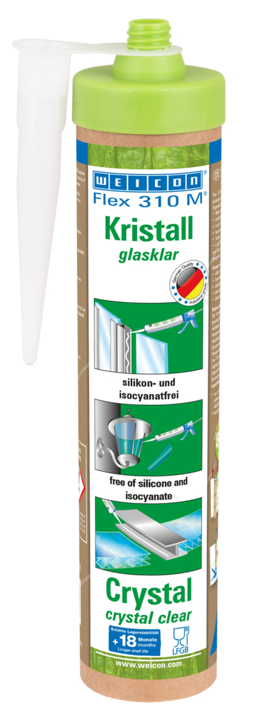 Flex 310 M® Cristal Polymère Hybride | Adhésif élastique à base de MS-polymère en presspack pour un travail sans fatigue