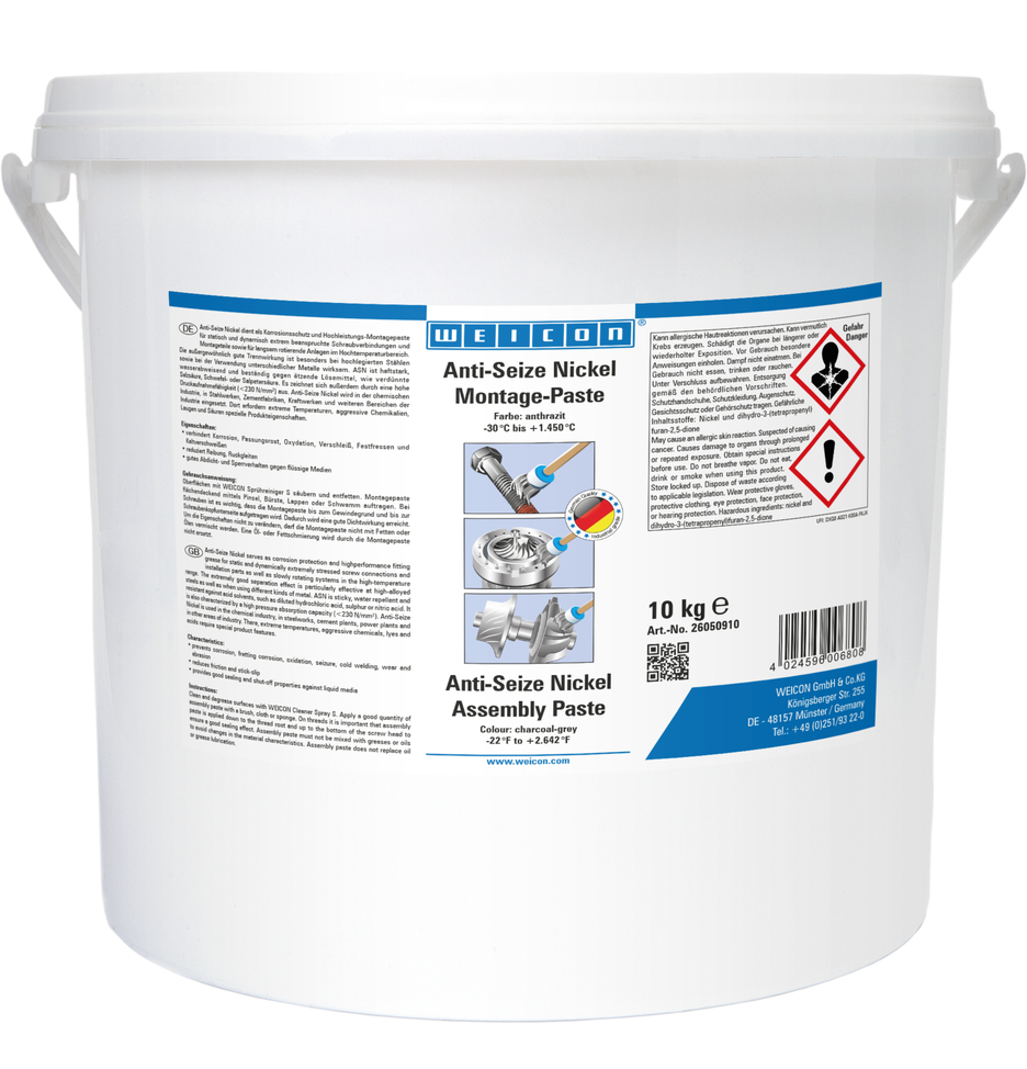 Anti-Seize Nickel Pâte de Montage | Pâte lubrifiante et de séparation résistante aux hautes températures