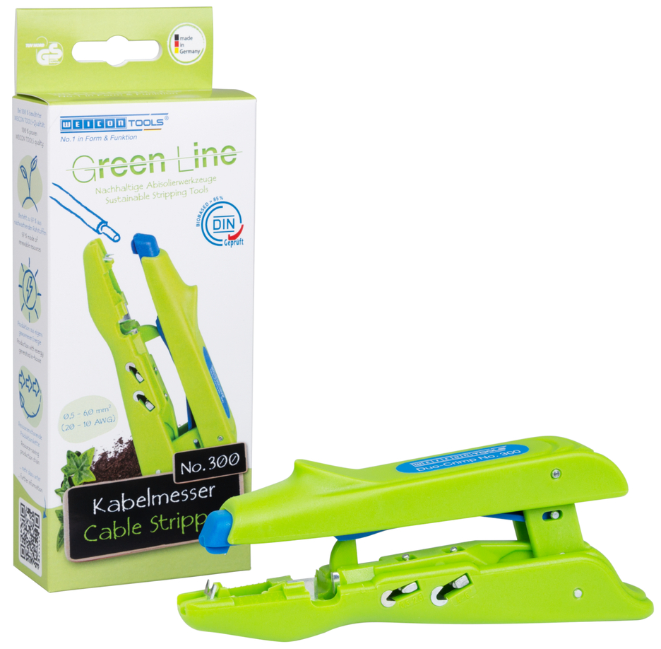 Dénude-Câbles No. 300 Green Line | pour dénuder et sertir, capacité 0,5 mm² - 6,0 mm²