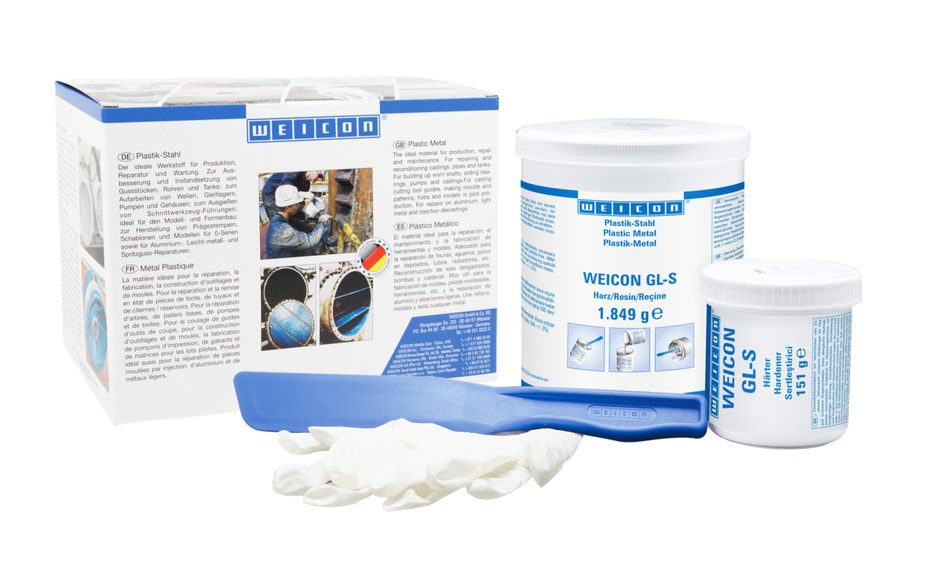 WEICON GL-S | Système à base de résine époxy chargé de minéraux pour le revêtement anti-usure, durcissement lent