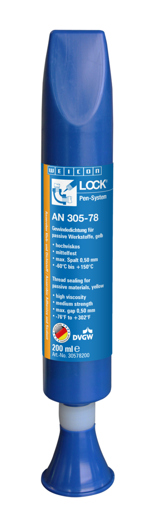 WEICONLOCK® AN 305-78 Étanchéité de Tuyaux et de Filetages | pour matériaux passifs, de résistance moyenne, homologué pour l'eau potable