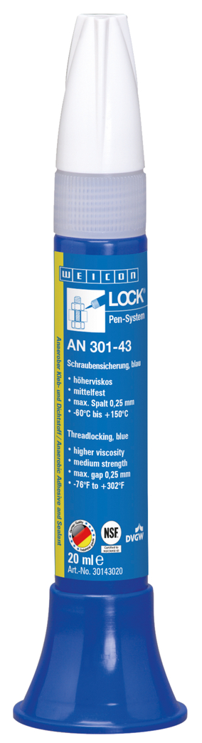 WEICONLOCK® AN 301-43 Frein filet | résistance moyenne, homologué pour l'eau potable