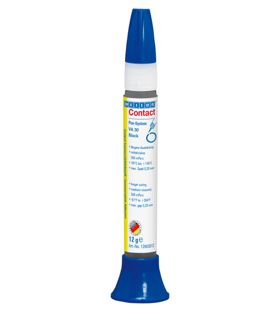 VA 30 Black Adhésif Cyanoacrylate | Adhésif instantané de viscosité moyenne, rempli de caoutchouc