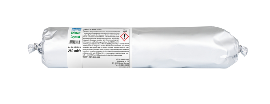 Flex 310 M® Cristal Polymère Hybride | Adhésif élastique à base de MS-polymère en presspack pour un travail sans fatigue