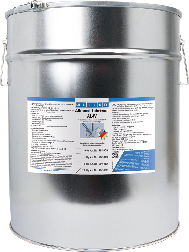 AL-W Graisse Haute Performance | Lubrifiant spécial également pour une utilisation sous l'eau AL-W Graisse Haute Performance | Lubrifiant spécial également pour une utilisation sous l'eau