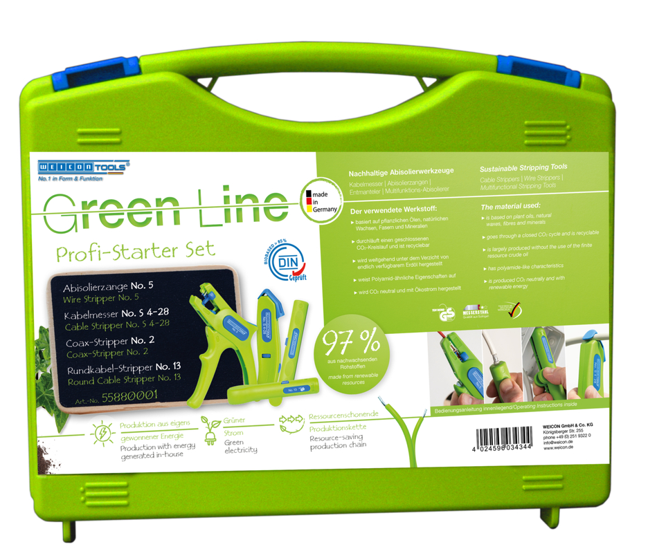 Kit Novice Pro Green Line | 4-piece stripping set for house installations