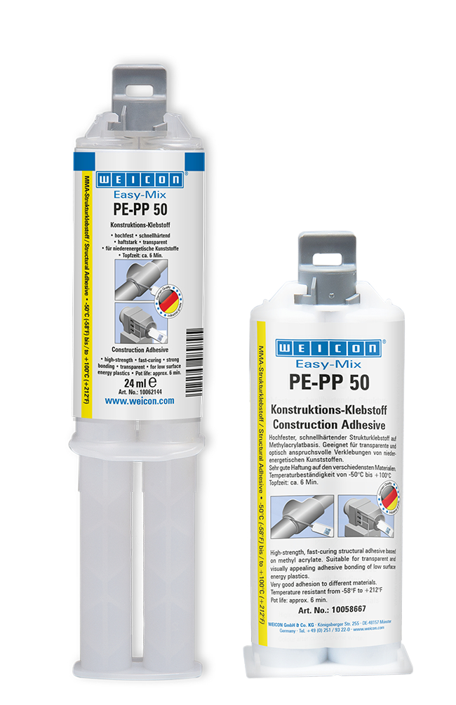 Easy-Mix PE-PP 50 | Adhésif de construction à base d'acrylate de méthyle pour matières plastiques spéciales