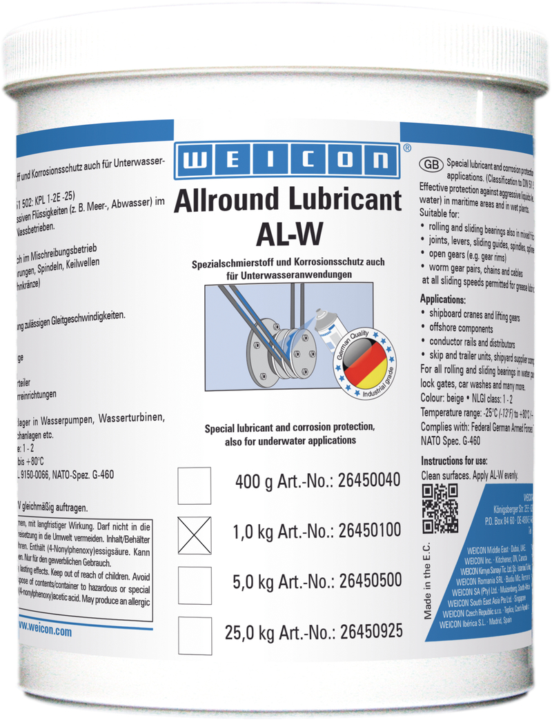 AL-W Graisse Haute Performance | Lubrifiant spécial également pour une utilisation sous l'eau