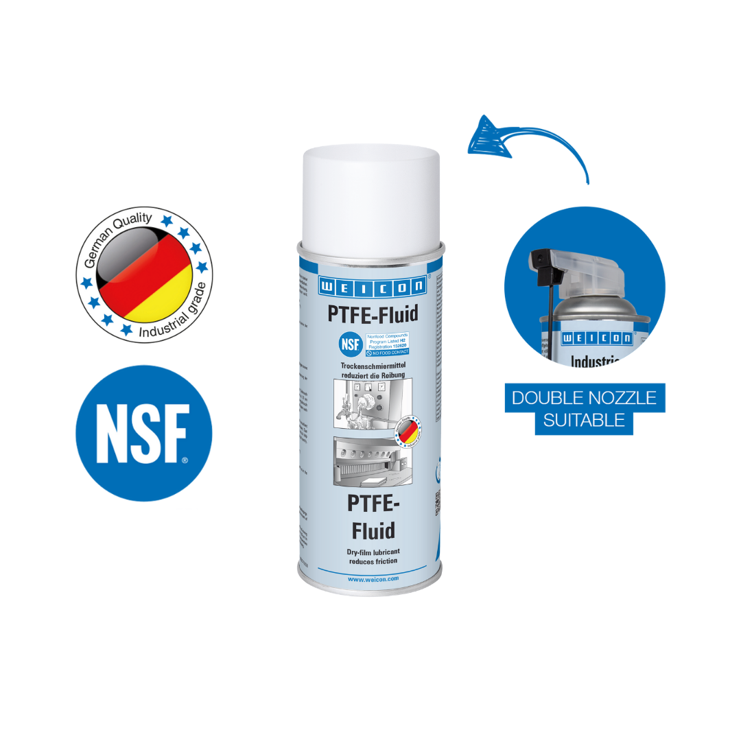 PTFE-Fluide | Lubrifiant sec sans graisse pour le secteur alimentaire NSF H2
