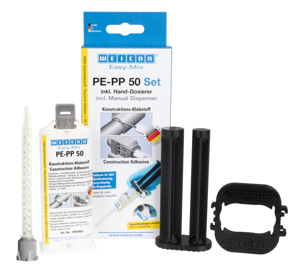 Easy-Mix PE-PP 50 | Adhésif de construction à base d'acrylate de méthyle pour matières plastiques spéciales