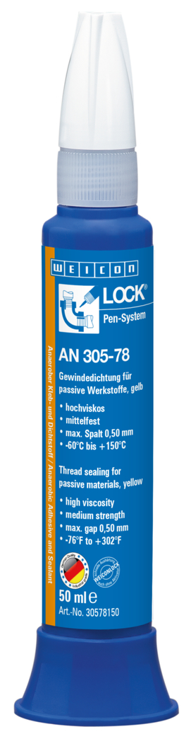 WEICONLOCK® AN 305-78 Etanchéité de Tuyaux et de Filetages | pour matériaux passifs, de résistance moyenne, homologué pour l'eau potable