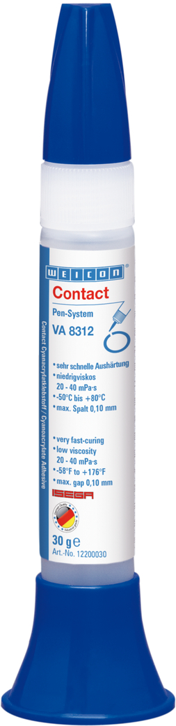 VA 8312 Adhésif Cyanoacrylate | Colle instantanée pour le secteur alimentaire ainsi que pour les élastomères EPDM et le caoutchouc VA 8312 Adhésif Cyanoacrylate | Colle instantanée pour le secteur alimentaire ainsi que pour les élastomères EPDM et le caoutchouc