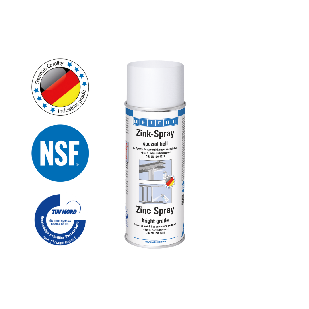 Spray Zinc spécial clair | protection cathodique contre la corrosion avec autorisation pour le secteur alimentaire