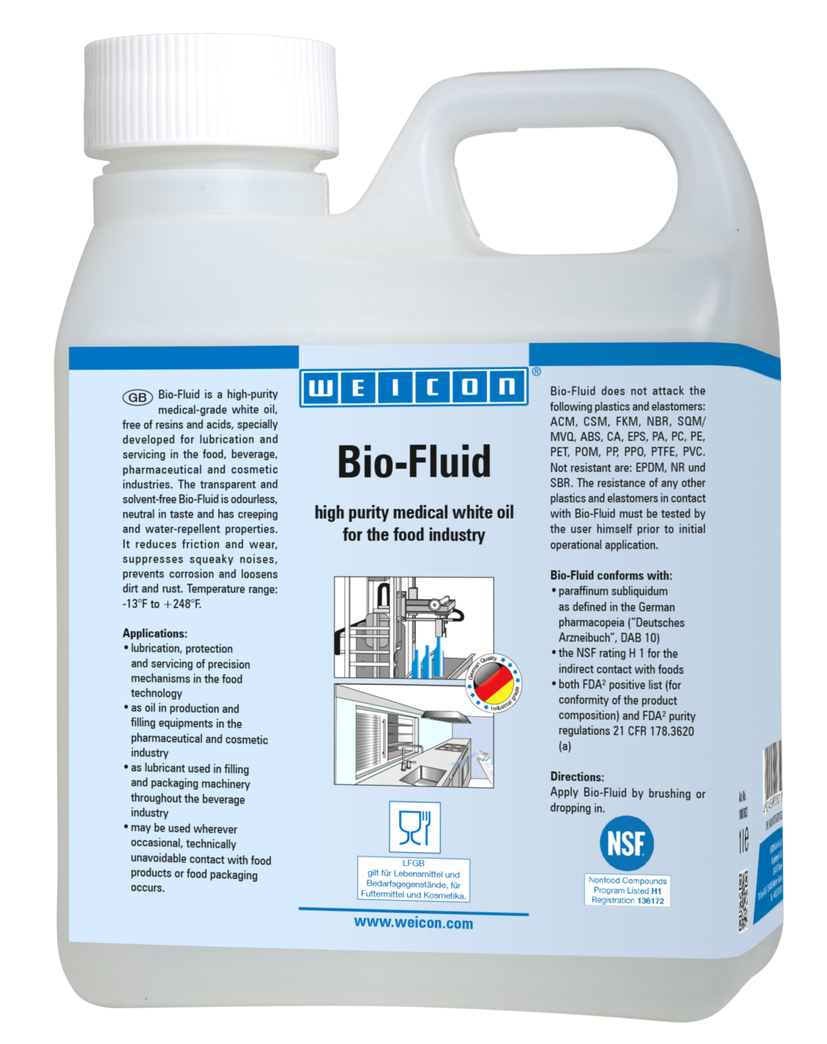 Bio-Fluide | Huile de lubrification et d'entretien pour le secteur alimentaire NSF H1
