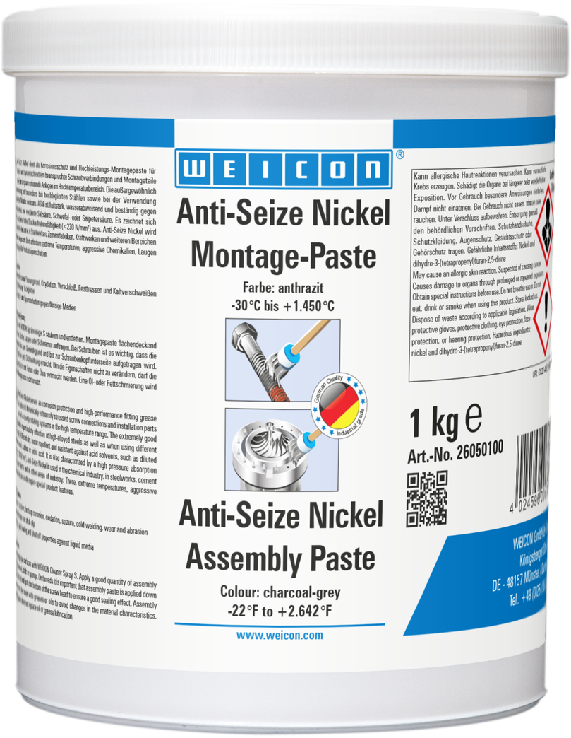 Anti-Seize Nickel Pâte de Montage | Pâte lubrifiante et de séparation résistante aux hautes températures