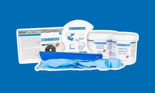 Système à base d'uréthane sur fond bleu