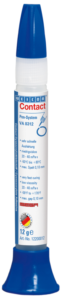VA 8312 Adhésif Cyanoacrylate | Colle instantanée pour le secteur alimentaire ainsi que pour les élastomères EPDM et le caoutchouc
